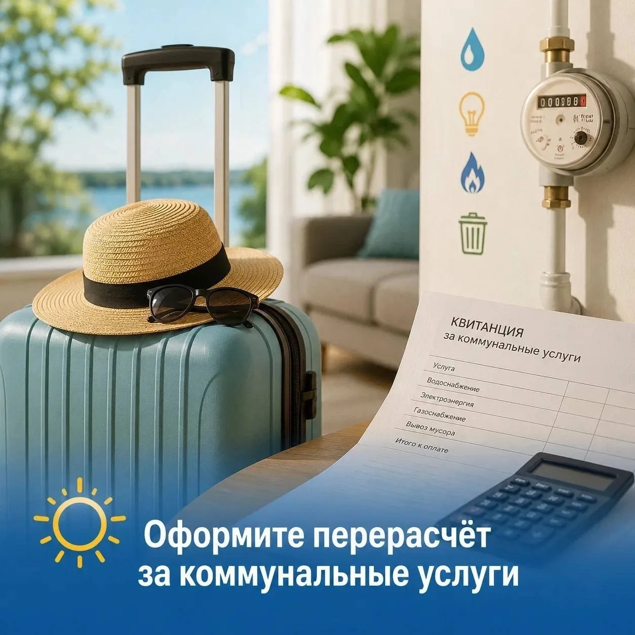 В сезон отпусков можно оформить перерасчёт за коммунальные услуги

Если вы отсутствовали дома пять д