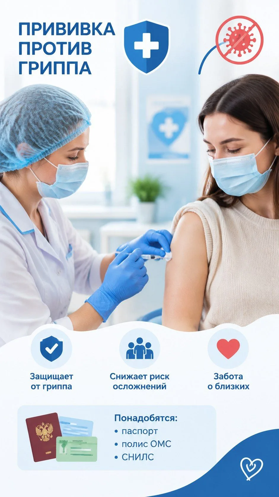 💉 В Урюпинской ЦРБ продолжается прививочная кампания против гриппа
