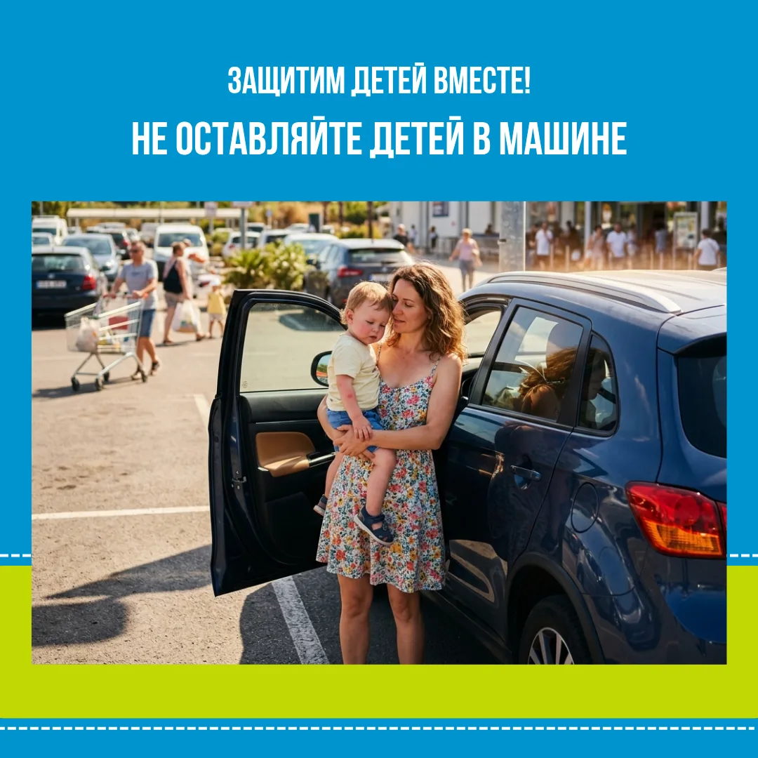 🚘 Ребенок может пострадать от теплового удара в закрытой машине