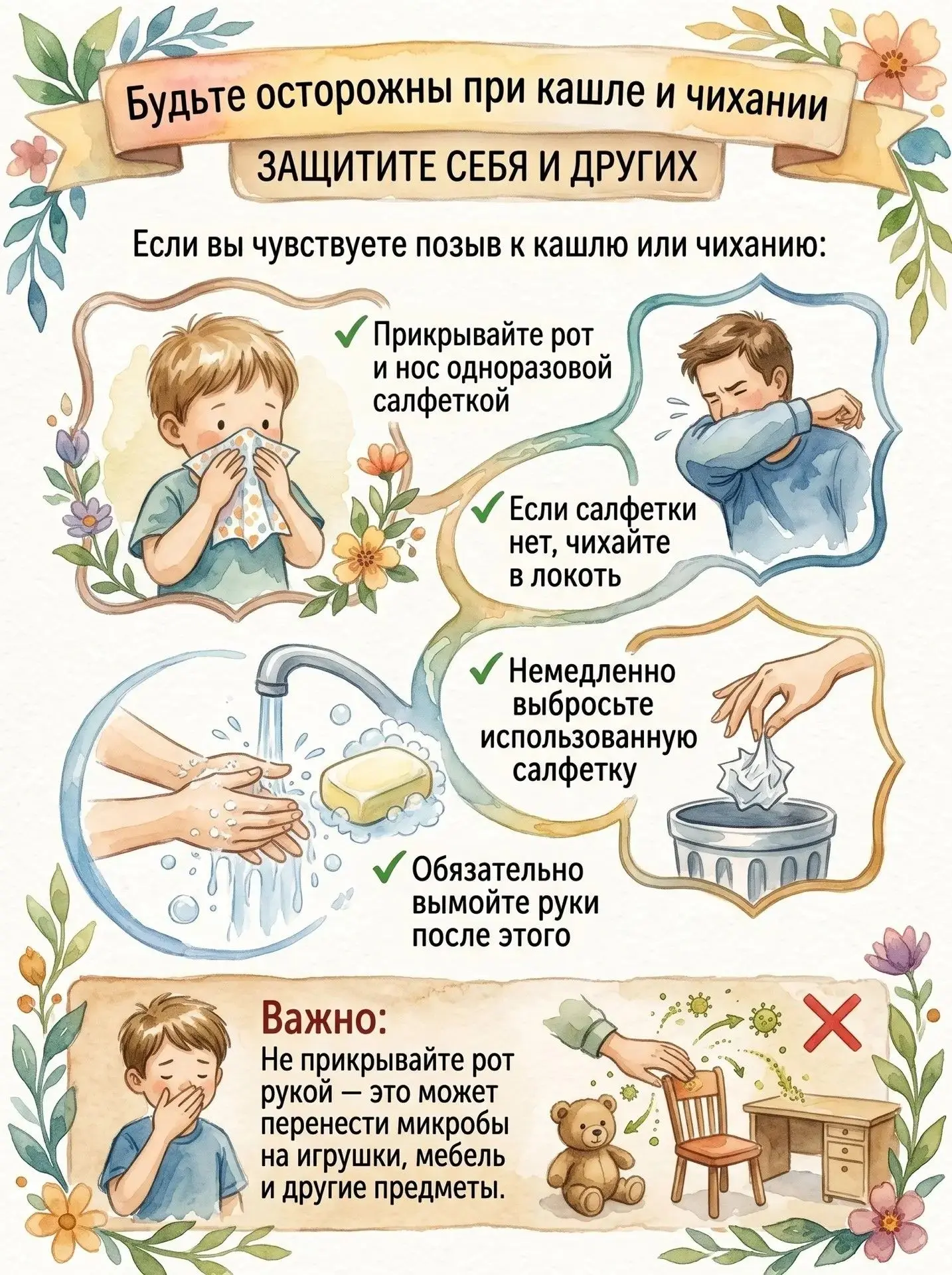 Чистые ладошки и опрятный вид: учим детей личной гигиене с улыбкой! 🫧🦷