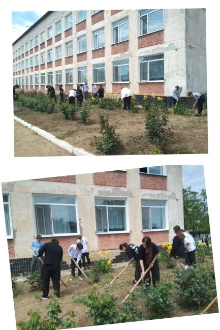 Сегодня в нашей школе прошел  очередной субботник по уборке пришкольной территории!
