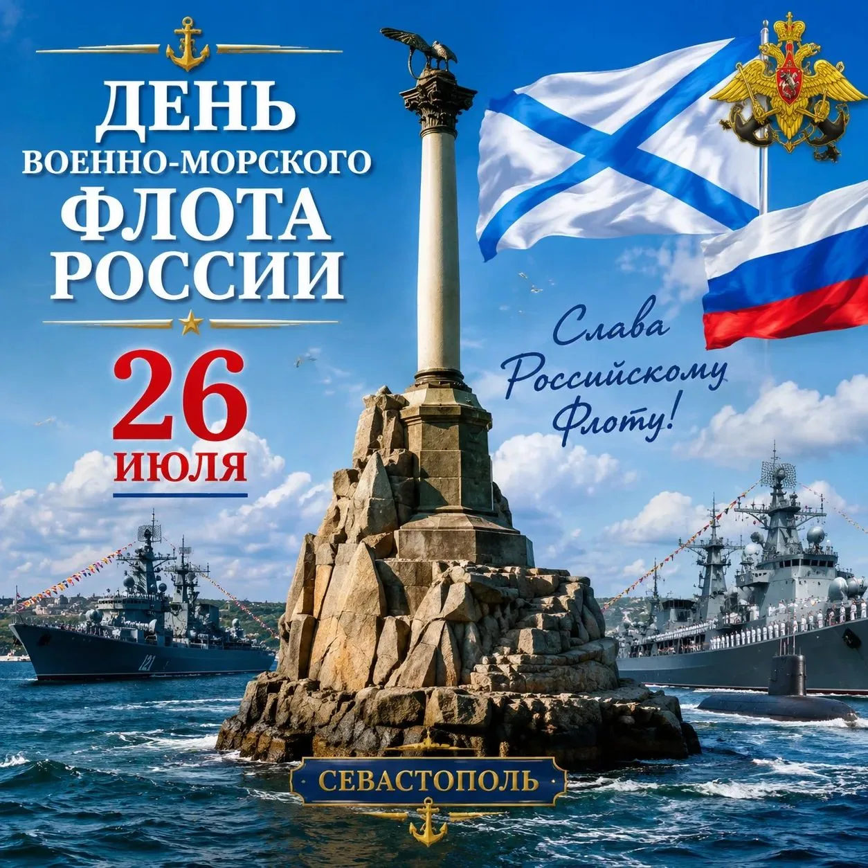 ⚓️🇷🇺 День Военно-морского флота России 🇷🇺⚓️

Сегодня в России отмечается День Военно-морского фл