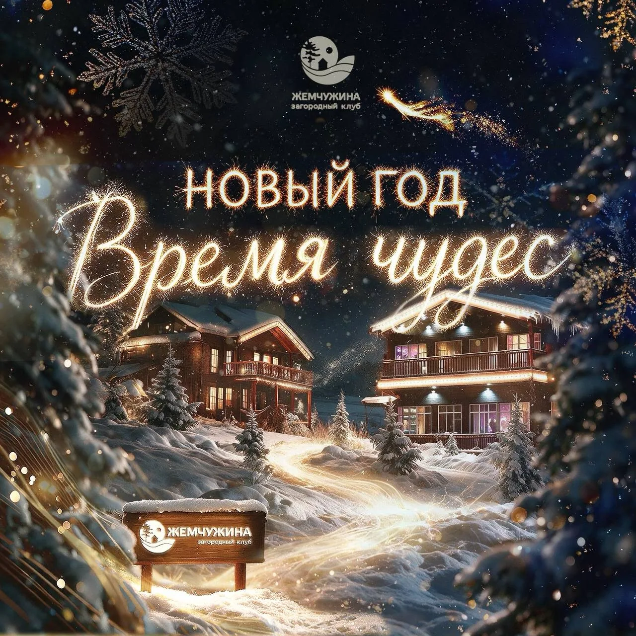 🎄 Новый год в зимней сказке загородного клуба «Жемчужина»