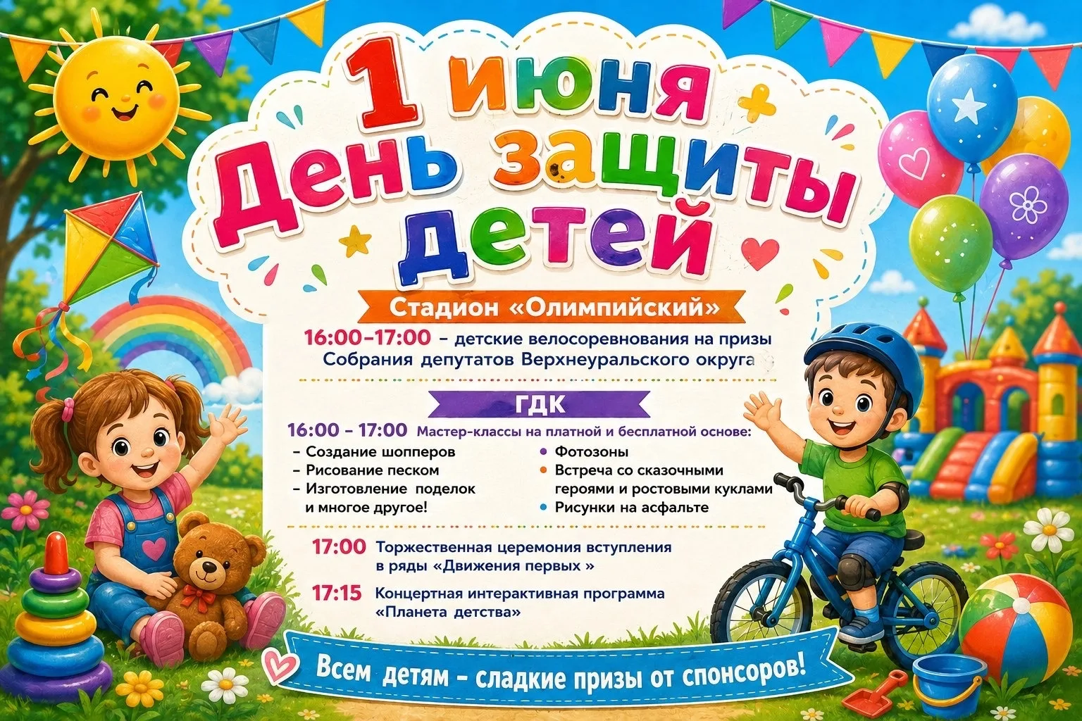 День защиты детей в Верхнеуральске 🎉