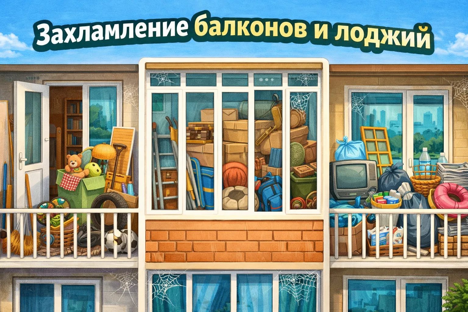Захламление балконов и лоджий
        Балкон — не склад. Помним о пожарной безопасности
Уважаемые со