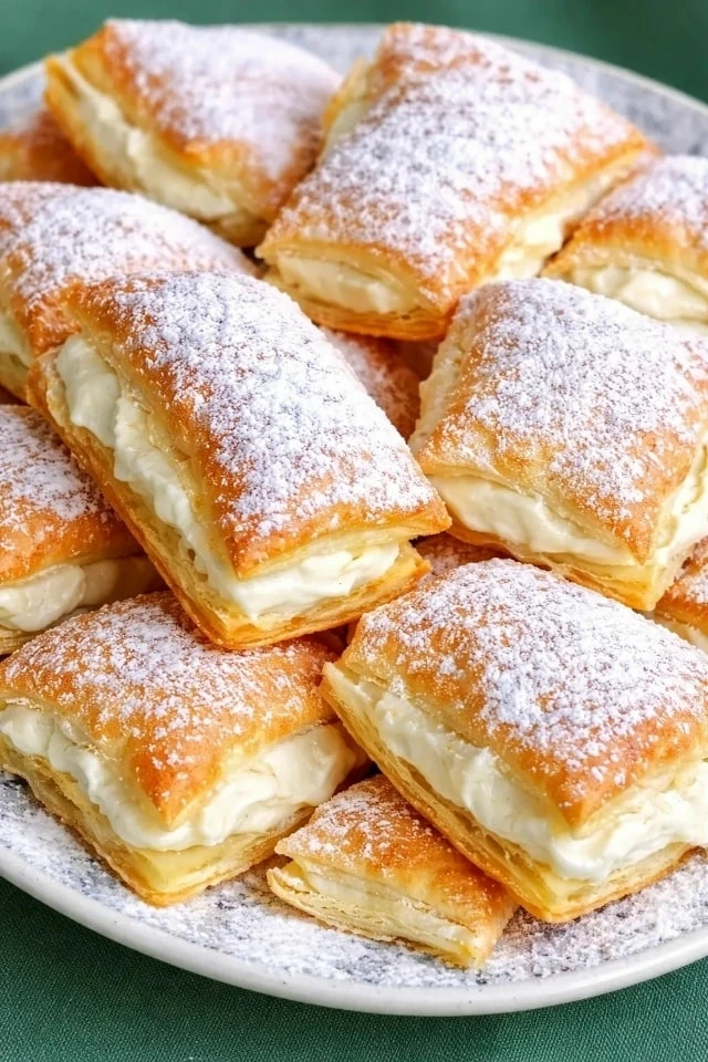 🥣 Десерт из морозилки, который выглядит как из витрины  🔖 Ингредиенты:  Слоёное бездрожжевое тесто —