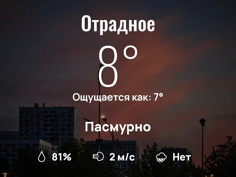 Что с погодой в Отрадном?