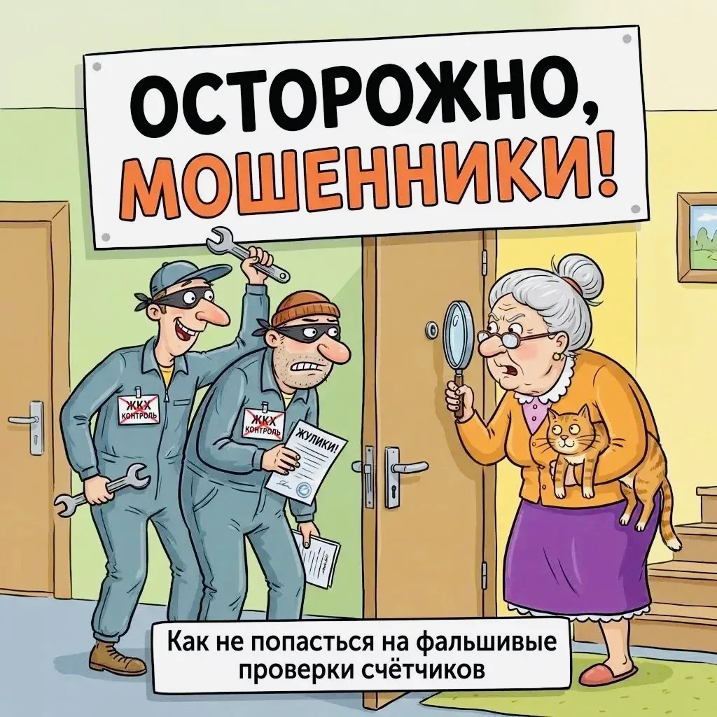 ⚠️ Осторожно, мошенники❗️❗️
Как не попасться на фальшивые проверки счётчиков❓❓❓

☝️Будьте бдительны: