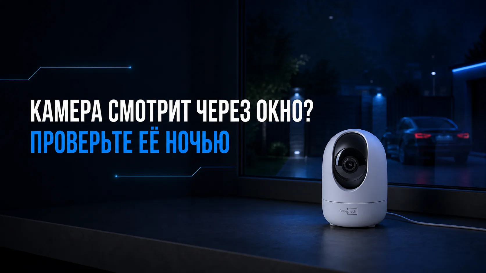 Иногда домашнюю камеру ставят на подоконник и направляют на двор, парковку или вход.