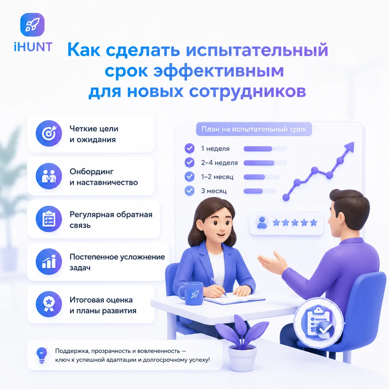 ⌛ Как сделать испытательный срок эффективным для новых сотрудников
