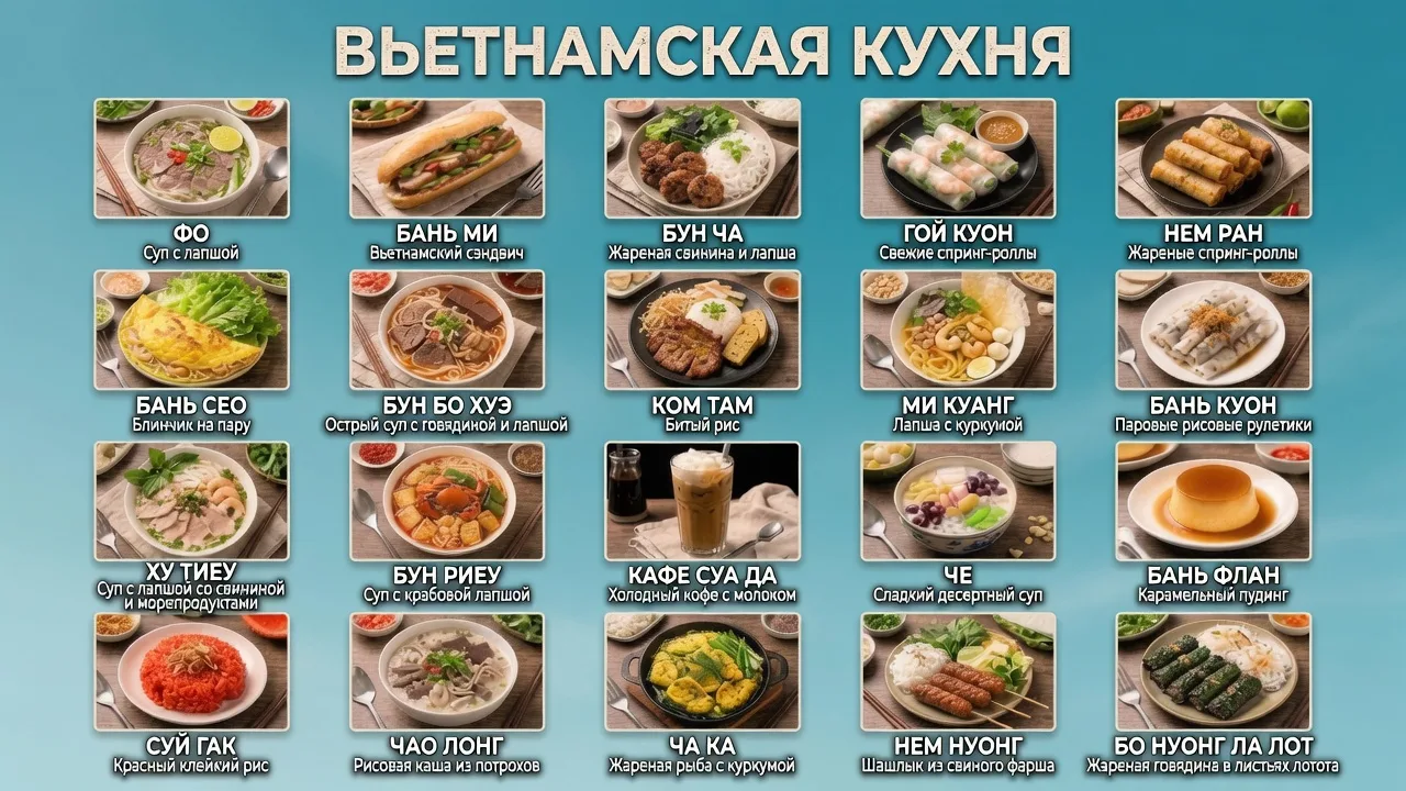 🇻🇳 Вьетнамская кухня: ТОП-20 must-try блюд 🇻🇳

Друзья, приготовили для Вас краткий, но вкусный г