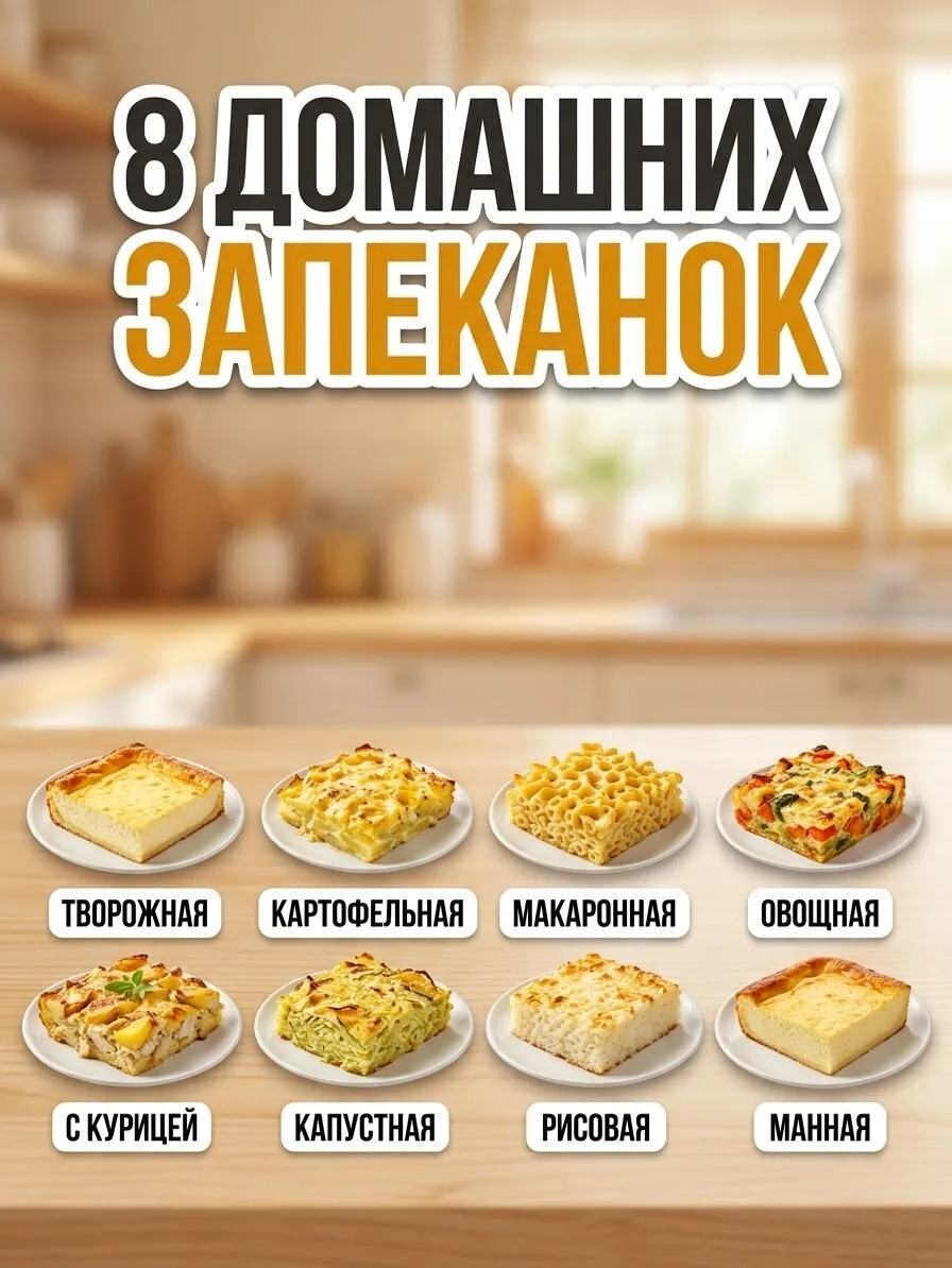 🧀 8 домашних запеканок — просто, сытно и всегда вкусно!