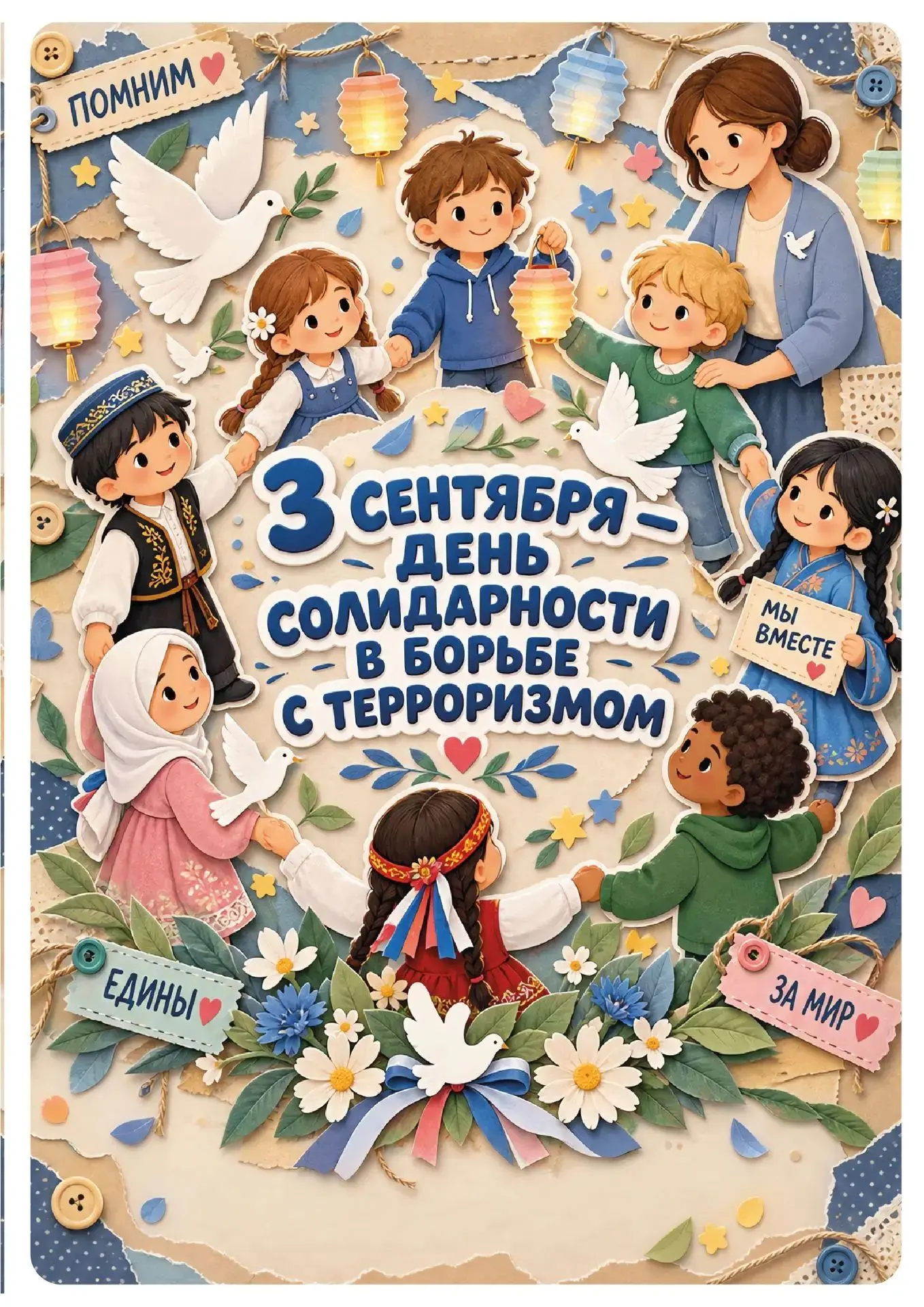 В старших группах № 8 и № 9 к Дню солидарности в борьбе с терроризмом провели тематичес...