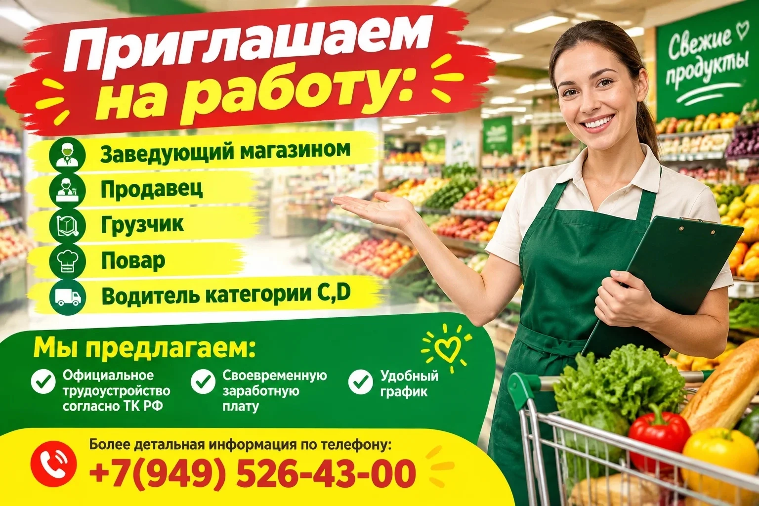 СРОЧНО ТРЕБУЕТСЯ СОТРУДНИКИ НА СЛЕДУЮЩИЕ ВАКАНСИИ :