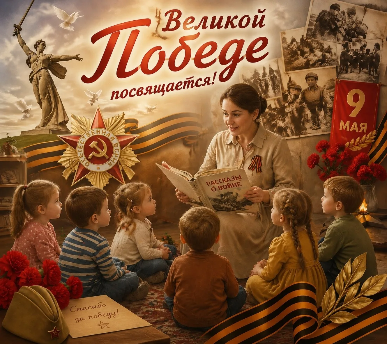 9 мая - День Победы! Самый главный праздник! 

Сотрудники нашего детского сада приняли участие в акц