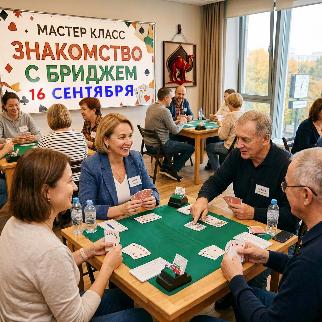 ♠ Ждем всех желающих 16 сентября (среда) к 19:00 на мастер-класс по спортивному бриджу ...