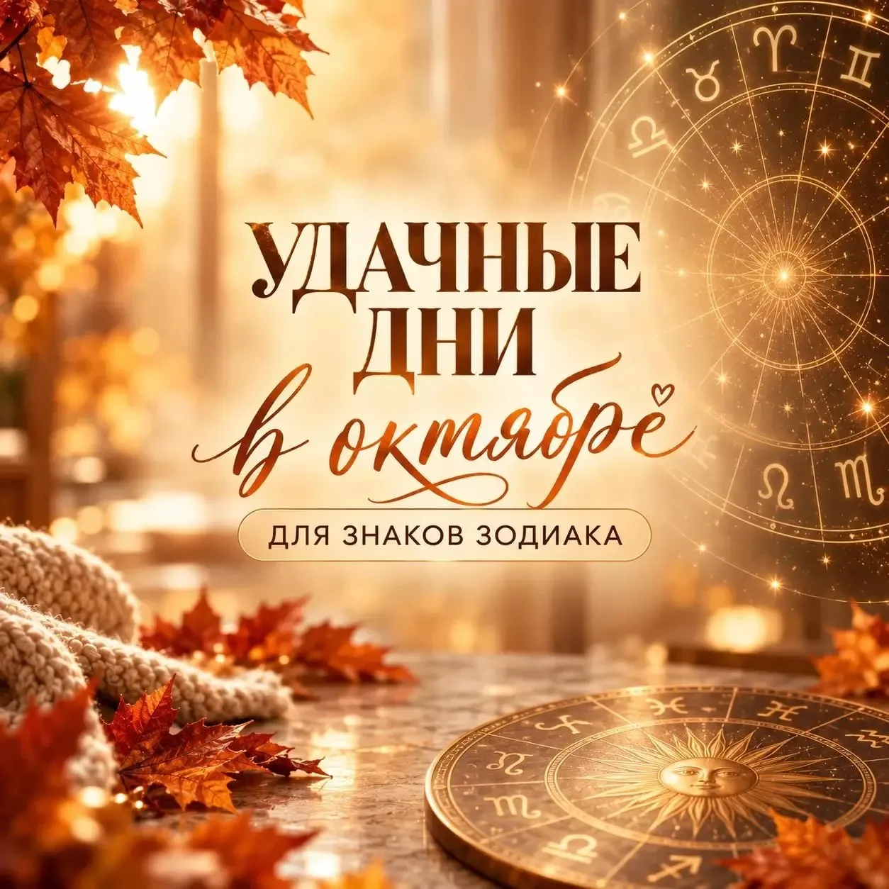 ✨ НОВАЯ РУБРИКА! Удачные дни в октябре для знаков Зодиака