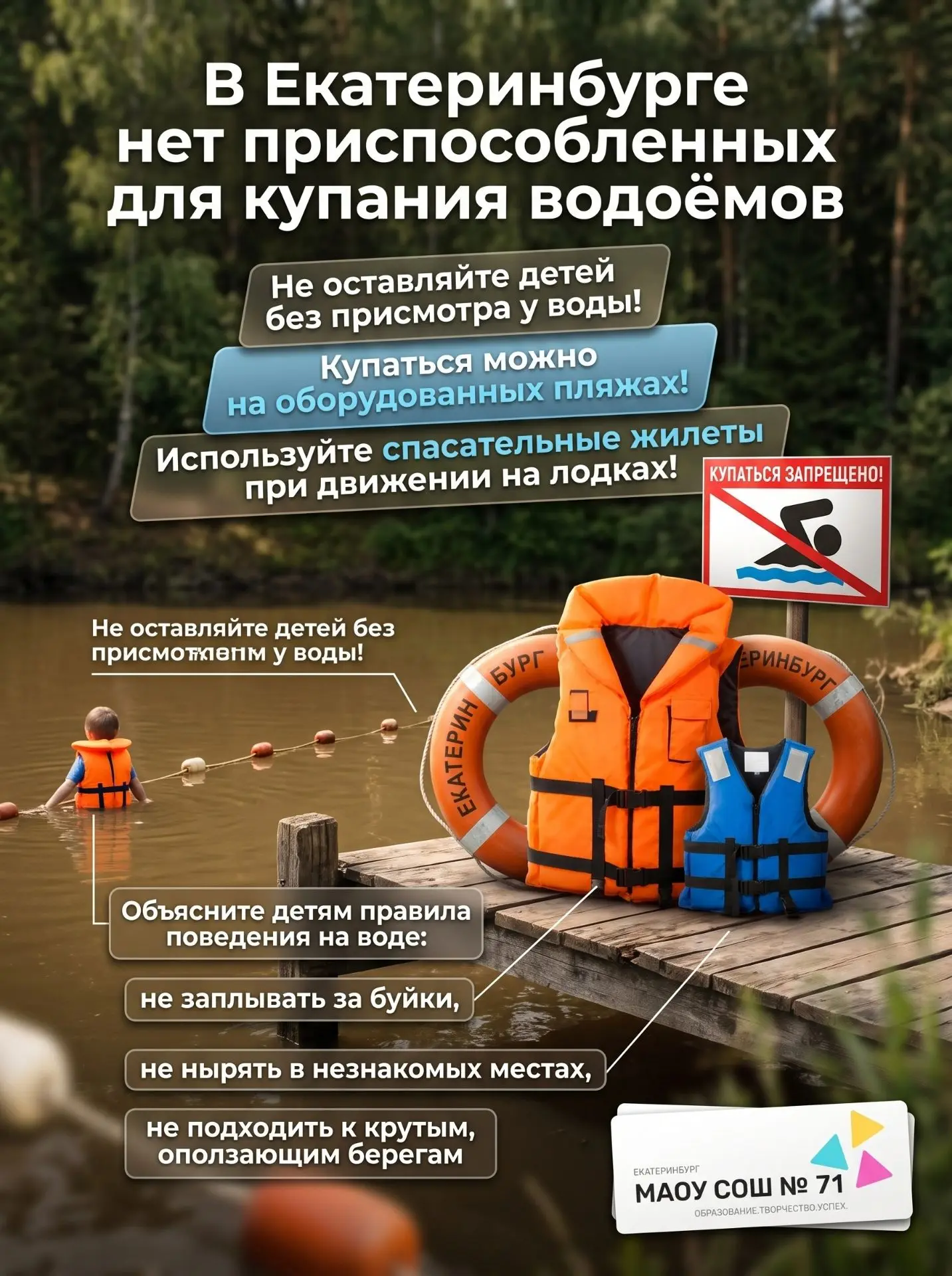 Дорогие ребята и родители!
Напоминаем о правилах безопасного поведения у воды — это поможет избежать
