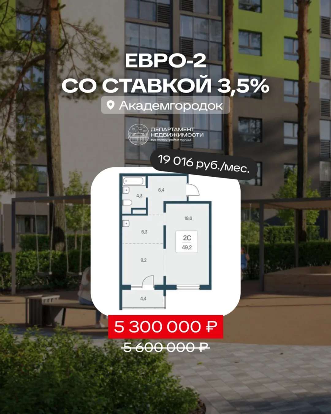 В Академгородке сейчас ставка 3,5% и скидки. Рассказываем: