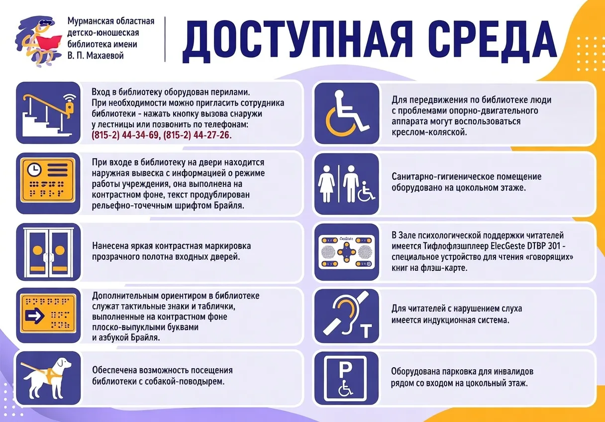 ✨Доступная среда в библиотеке

Мы стремимся обеспечить равный доступ всех категорий пользователей к 