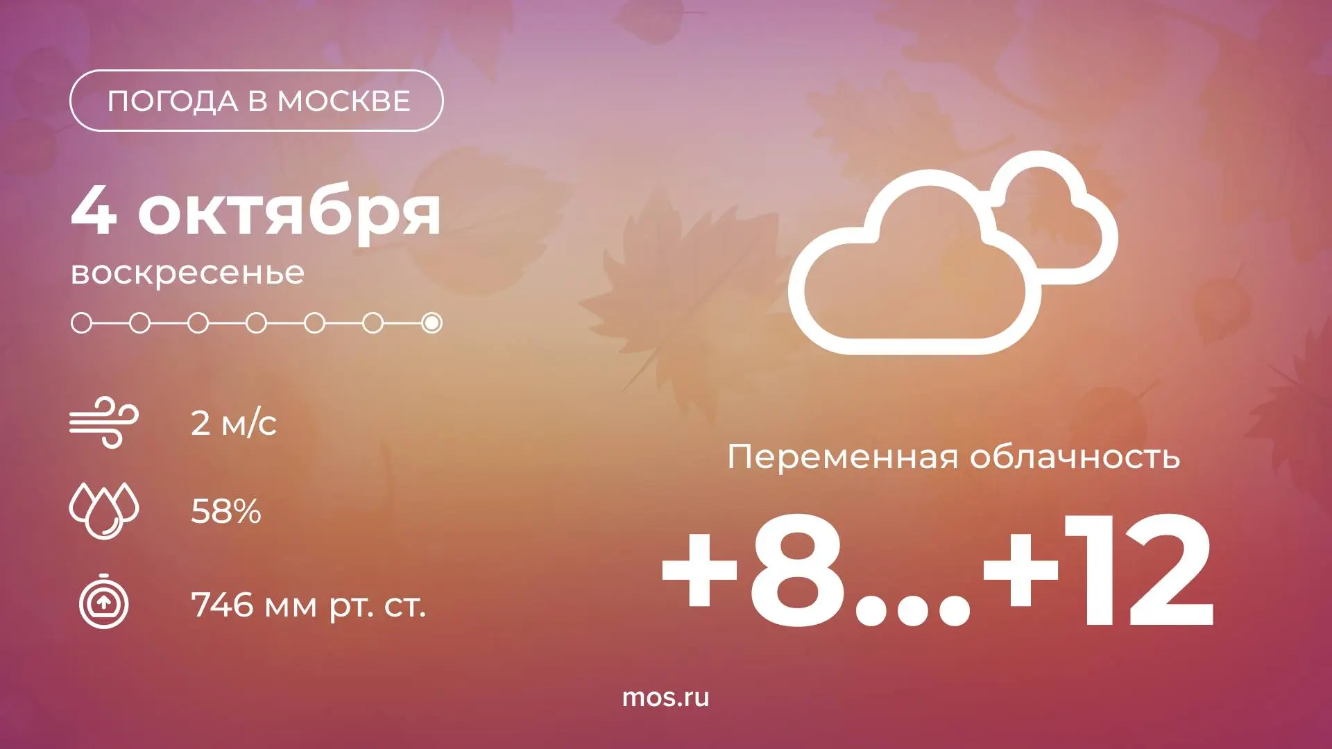 ☁️ Сегодня в столице ожидается переменная облачность. Температура воздуха днем поднимет...