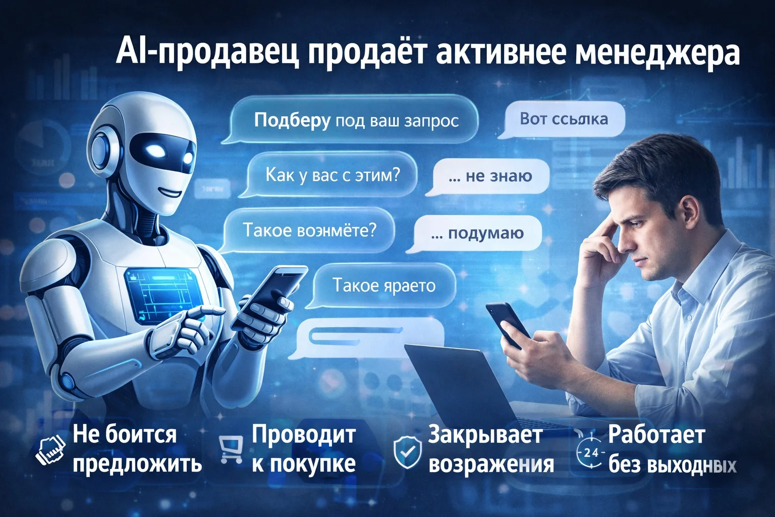 🔥 Протестируй AI-продавца, который сам продаёт за тебя 
 
Я собрала универсального AI-продавца, кот