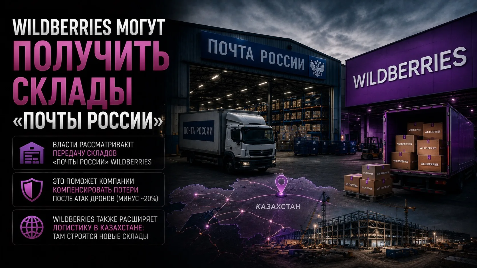📦 Wildberries могут передать склады «Почты России»

По данным Bloomberg, российские власти рассматр