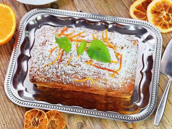 🍊Постный апельсиновый кекс.  Ингредиенты:  - Апельсиновый сок — 160 мл - Сахар — 120 г - Растительно