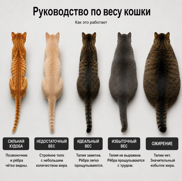 Руководство по весу ⚖️ 🐱 кошки