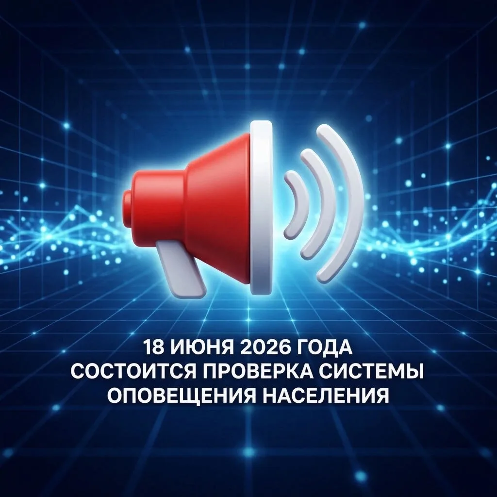 Внимание! Проверка системы оповещения❗

18 июня 2026 года состоится проверка системы оповещения насе