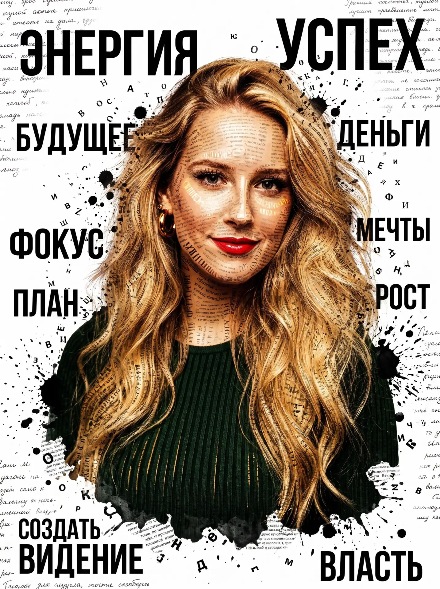 Плакат в стиле смешанных медиа + типографика