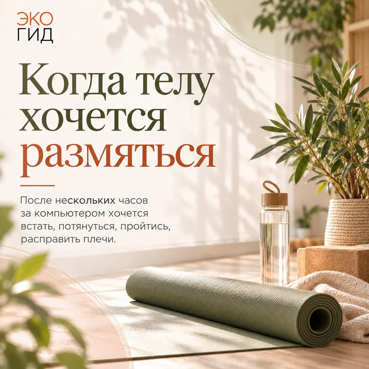 После нескольких часов за компьютером телу часто хочется совсем простого: встать, пройт...