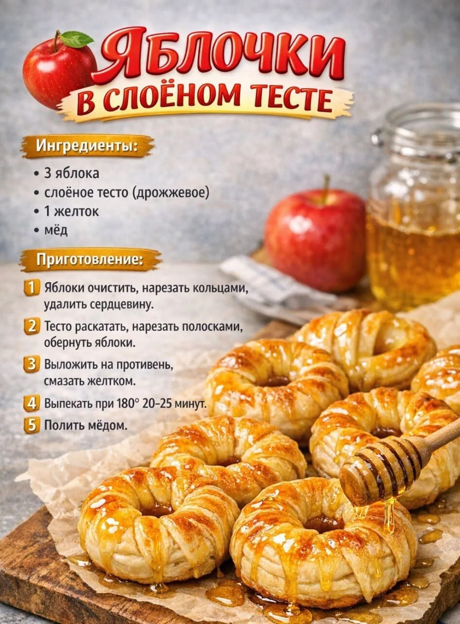 Яблочки в слоеном тесте