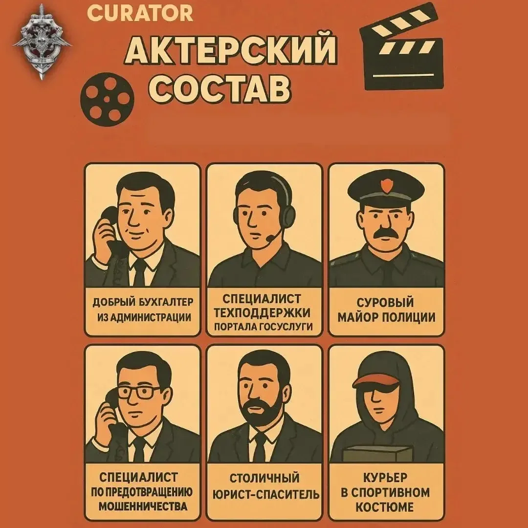 Актёрский состав одного телефонного звонка

▶️Современная мошенническая схема часто напоминает сериа