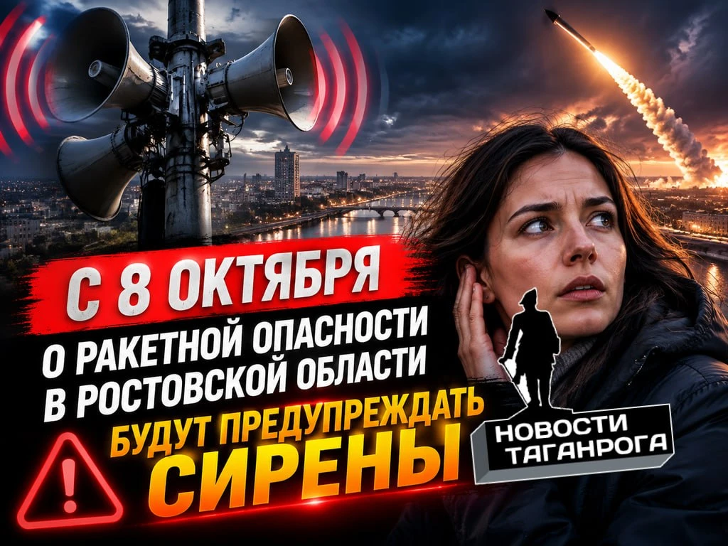 С 8 октября о ракетной опасности в Ростовской области будут предупреждать сирены