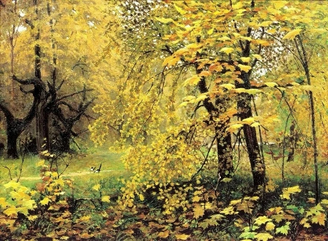 Осень. Деревья в аллее — как воины.