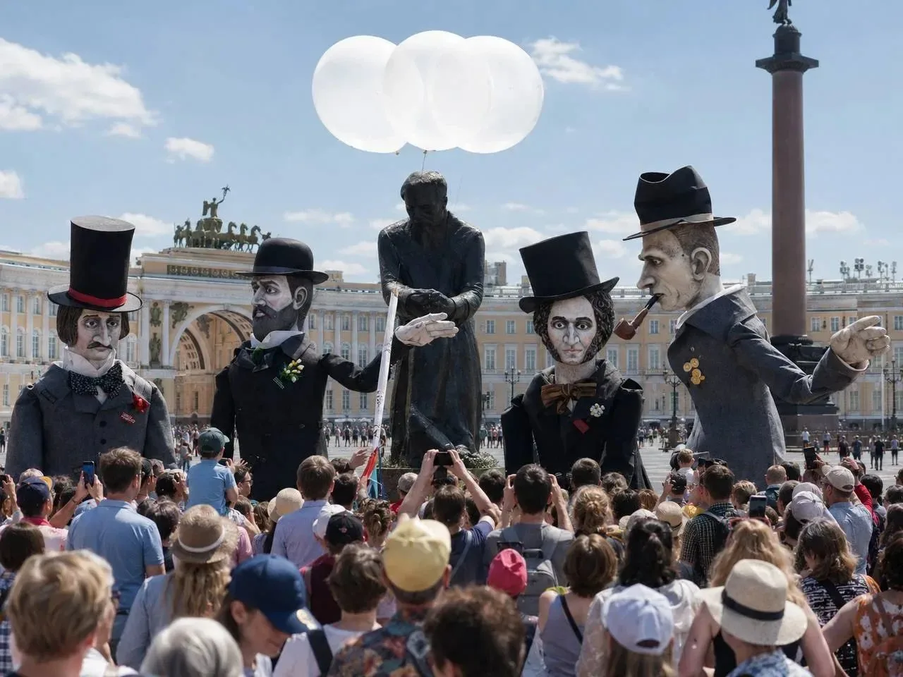 🪶 Четырёхметровые Пушкин, Гоголь и Достоевский выйдут на улицы Петербурга