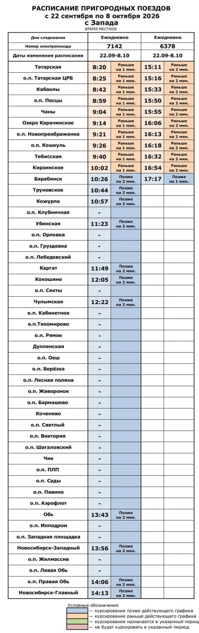 Расписание электричек изменится в Новосибирской области.