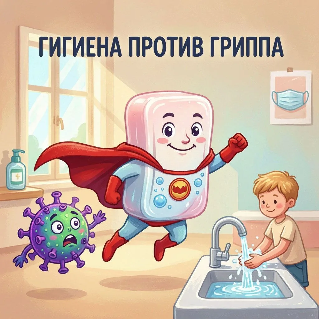 🧼 Гигиена — наш супергерой против простуды и гриппа!