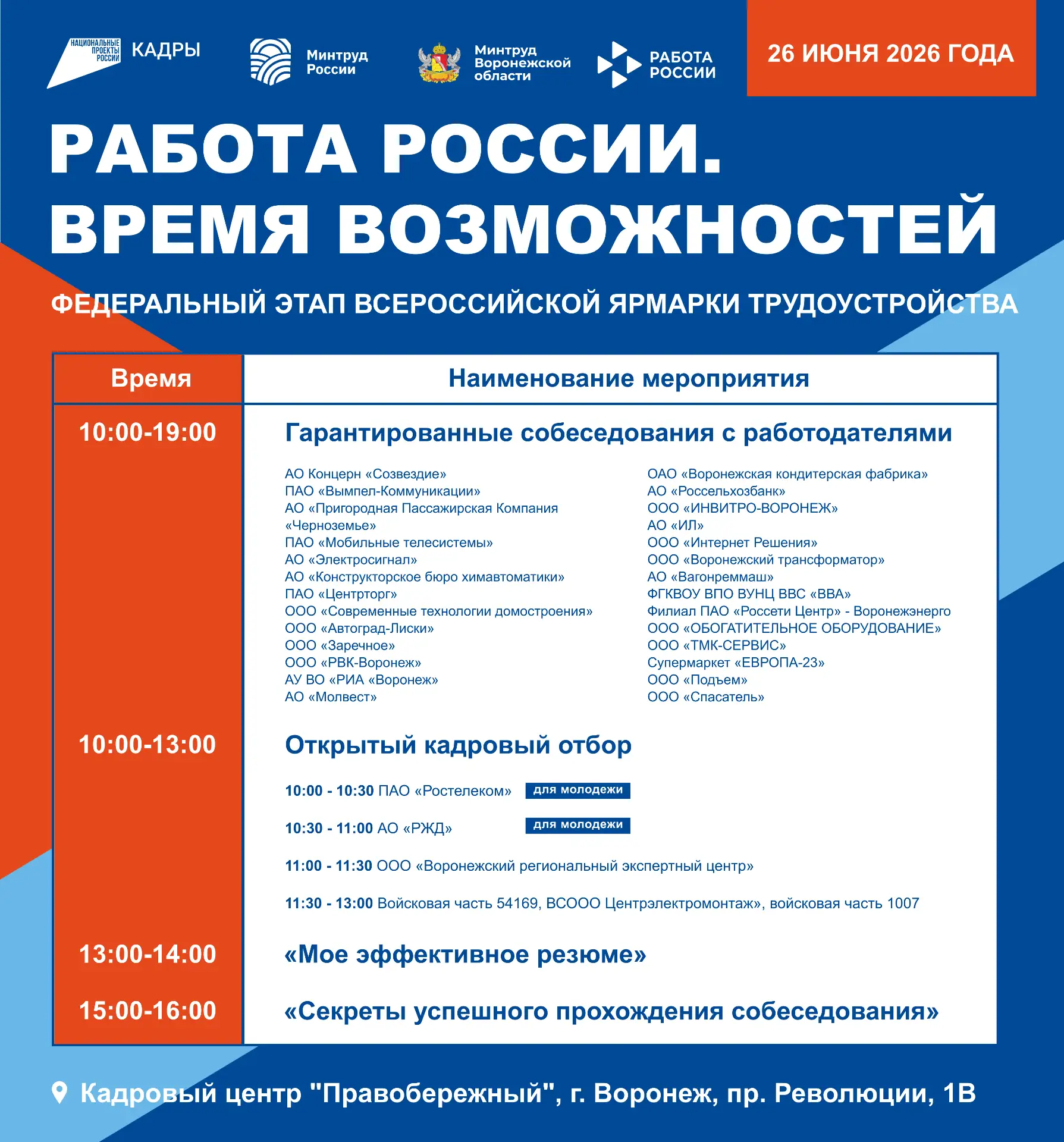 📋 Программа федерального этапа Ярмарки - 2026