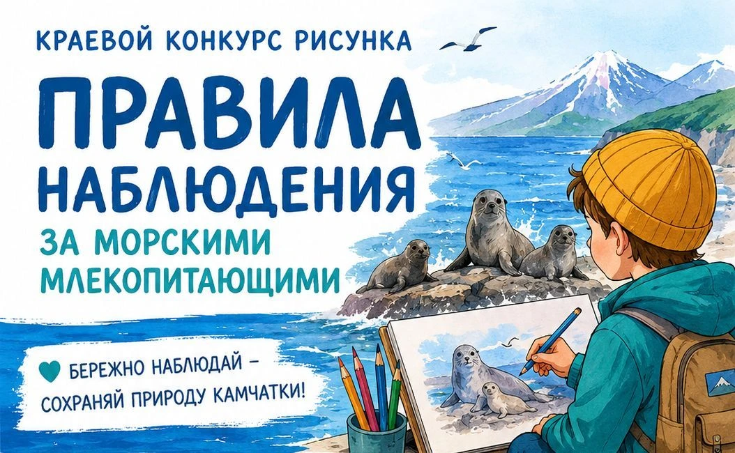 🎨 КРАЕВОЙ КОНКУРС РИСУНКА «ПРАВИЛА НАБЛЮДЕНИЯ ЗА МОРСКИМИ МЛЕКОПИТАЮЩИМИ»