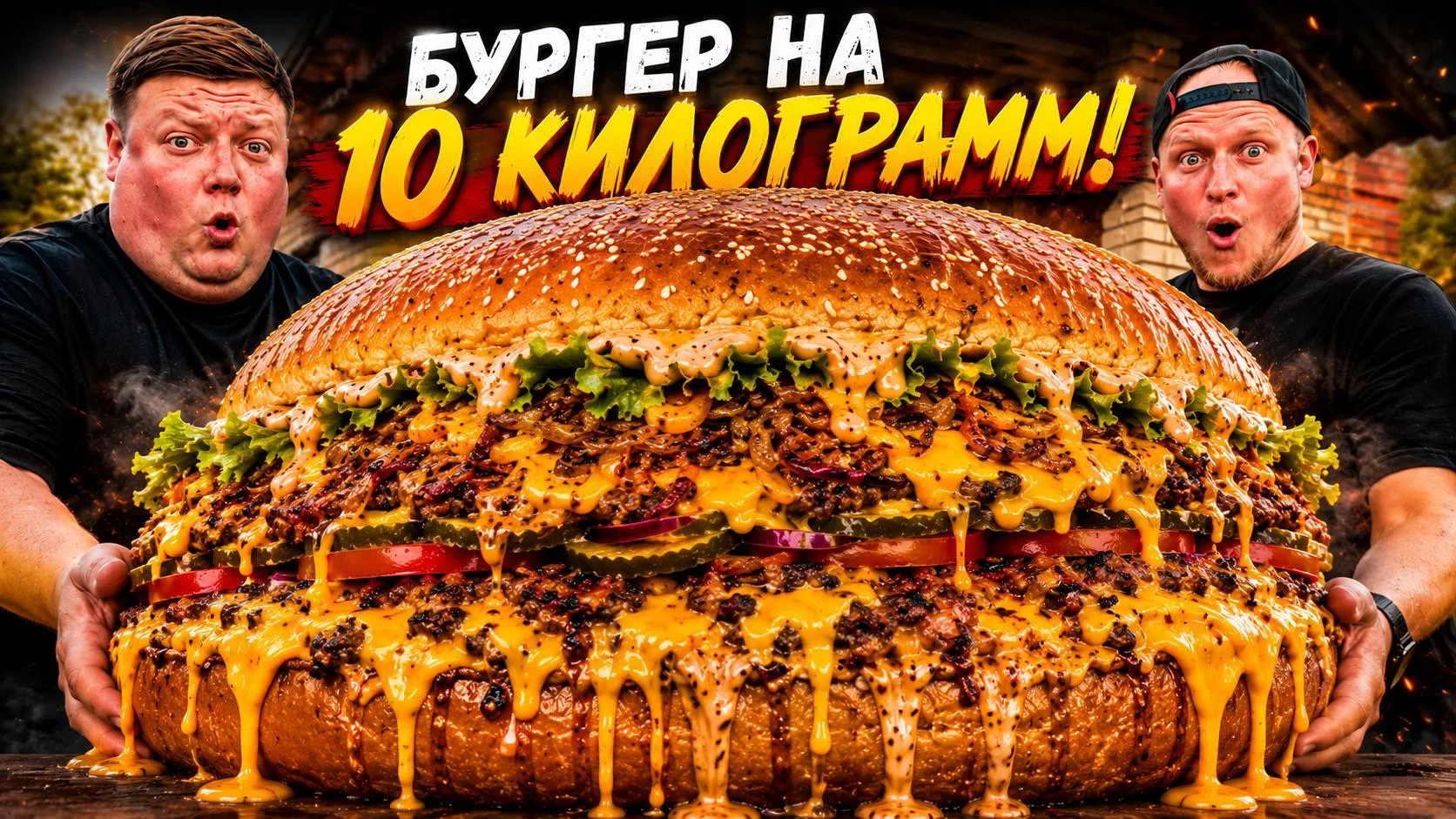 Мы приготовили Бургер весом 10кг🔥 
Без лишний слов, приятного просмотра и аппетита 😁 

БУРГЕР 10кг