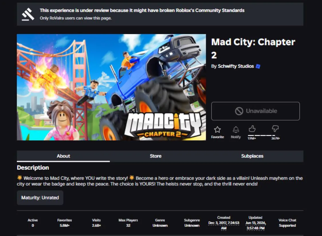 Опять блокируют игры 😡

Вчера вечером из Roblox были удалены наши любимые проекты, включая Mad City