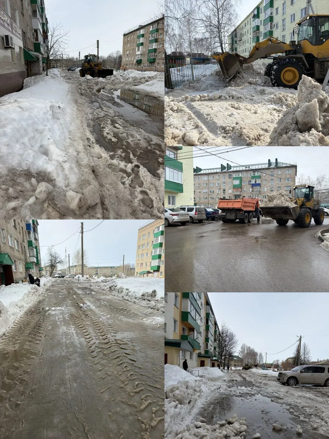 Сегодня провели  работы по очистке дворовых территорий от снега по ул.В.Горшкова 11,13,...
