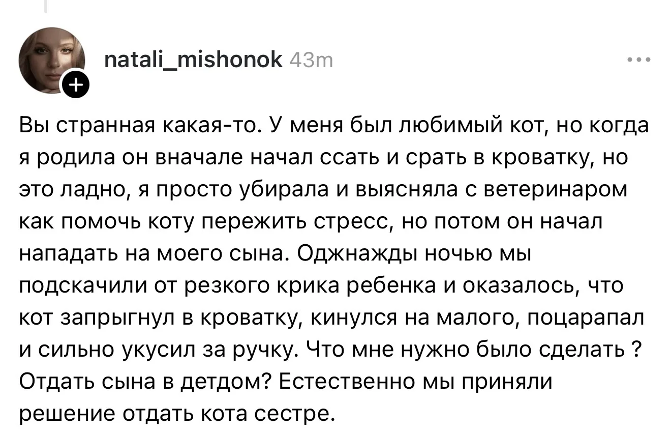 Возвращаемся к сложному вопросу про питомцев и детей.