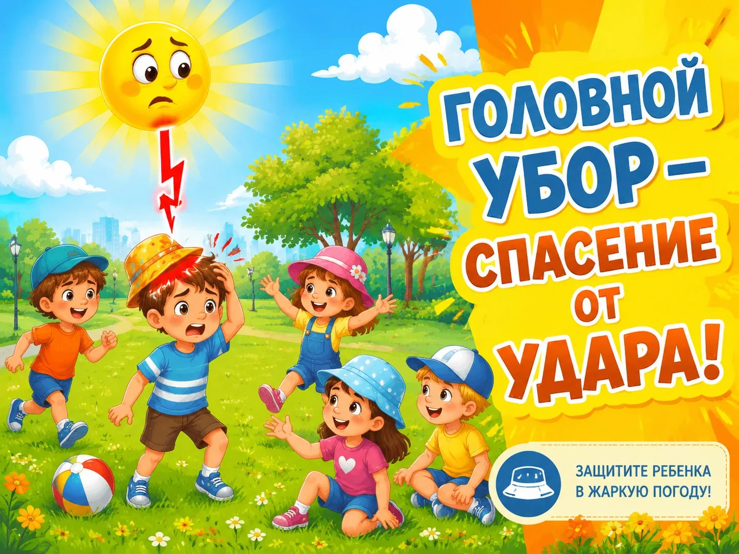 Головной убор — это важно!

Наступили тёплые деньки! Дети всё больше времени проводят на улице. Преб