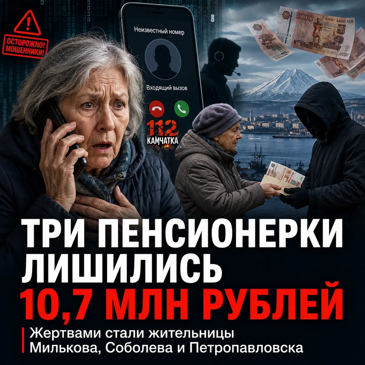Три пенсионерки отдали мошенникам больше 10,7 млн рублей

Три жительницы Камчатки потеряли 10 723 50