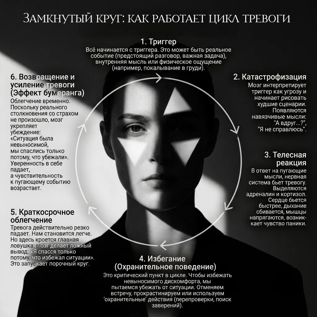 Замкнутый круг: как работает цикл тревоги и как из него выбраться.