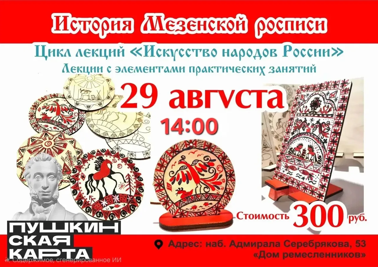 Лекция «История мезенской росписи» — пройдет завтра 29.09 в 14:00