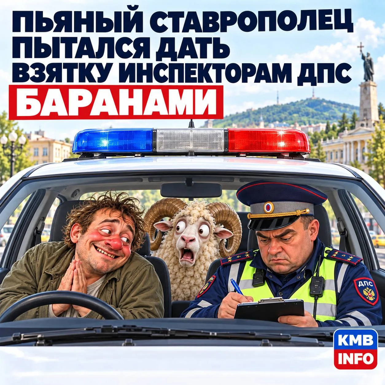 → Пьяный ставрополец пытался дать взятку инспекторам ДПС баранами.